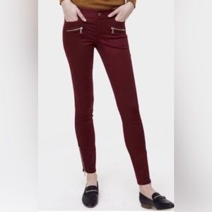 LOFT Marisa Skinny Ankle Pants - Burgundy - Size 4 - Like New Condition -